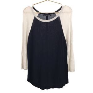 Rag & Bone Jean Women's Navy White 3/4 Lightweight Sweater Size S